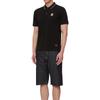 Evisu Мужская футболка-поло с коротким рукавом и цветочной вышивкой Черная 2ESHTM1PS510SL
