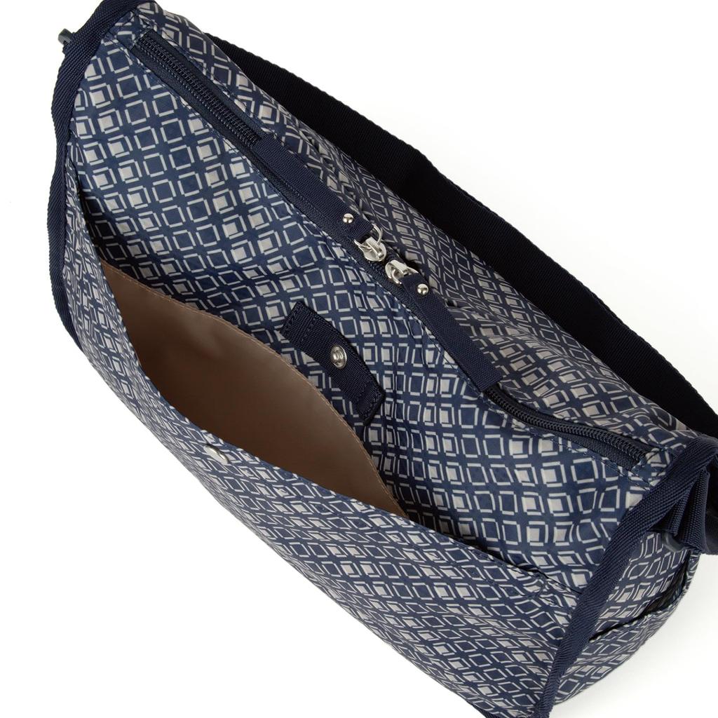 Hiromichi Nakano Fesli Shoulder Bag with Back Navy 17522 Women's Pocket, (Geometric Pattern), No.