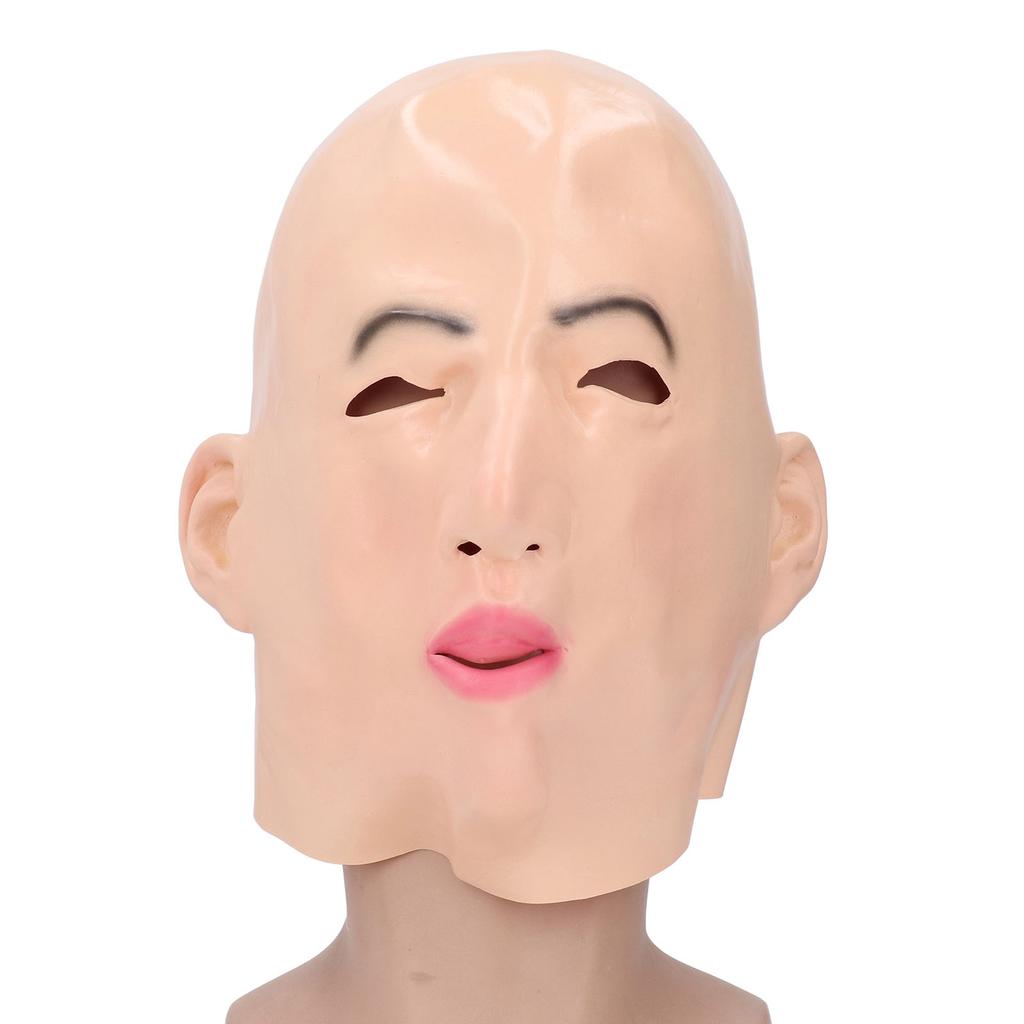 Полная голова женщины из латекса с реалистичными отверстиями для глаз, реалистичное женское лицо из латекса для косплей-вечеринки Cro