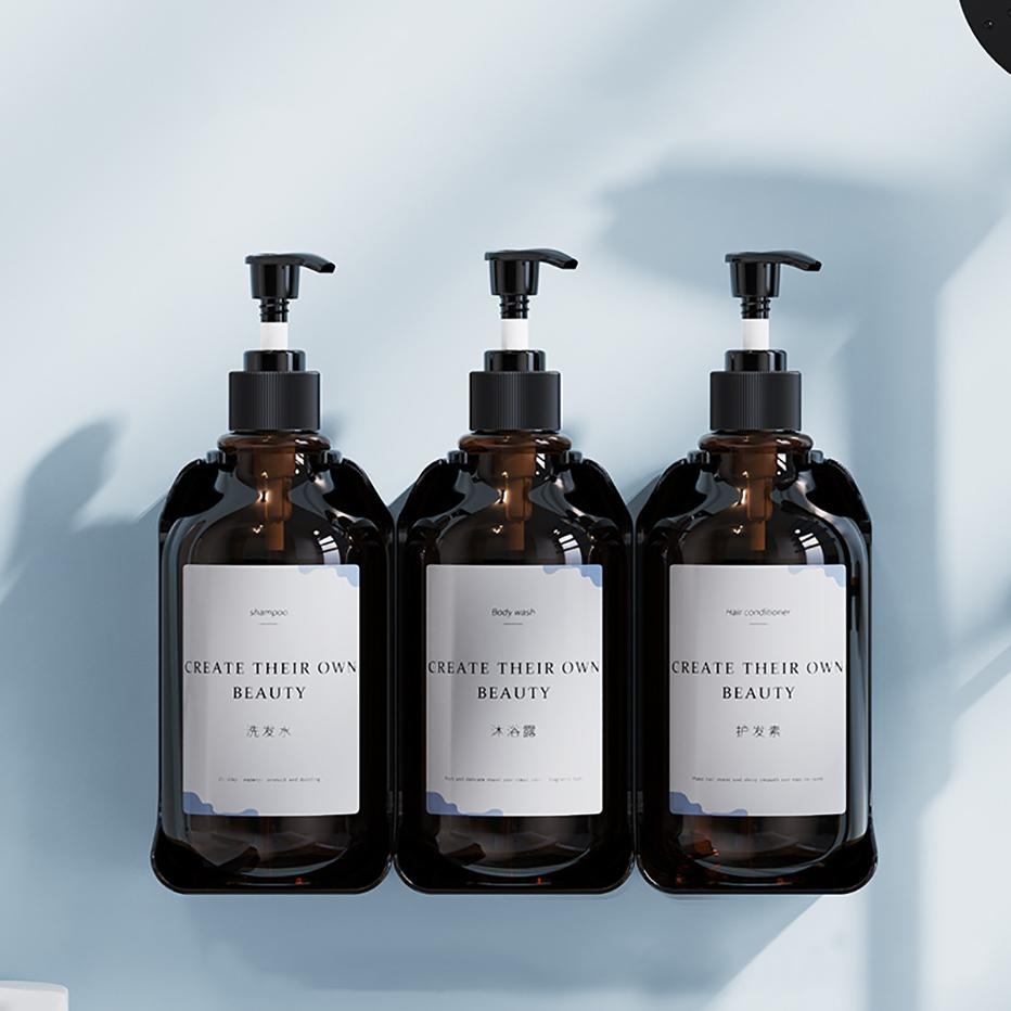 Настенный дозатор мыла, многоразовый держатель для шампуня, кондиционера, геля для душа, настенный держатель для душа