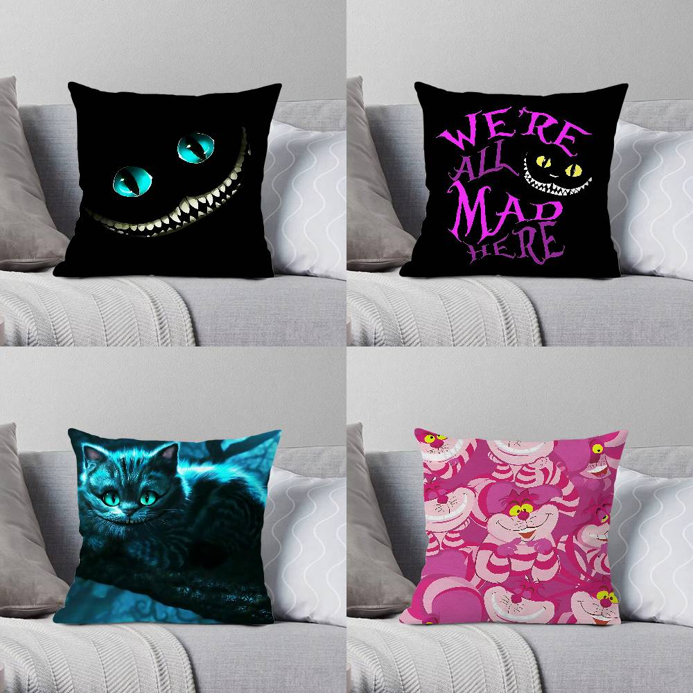 Anime Ccheshire Cat Customizable Square Pillowcases Stylish And Soft Perfect For Beds Cars And Sofas