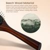 Natural Wooden Paddle Hair Brush with Metal Bristles Scalp Massage Air Cushion Comb for Detangling Hair Growth Hair Care Tool