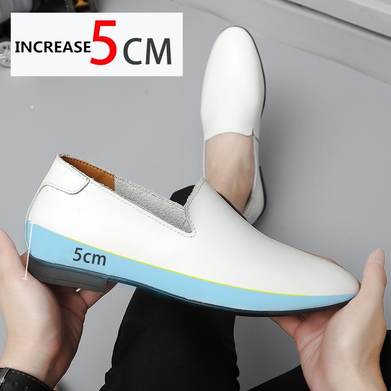 Модные лоферы Мужская обувь с лифтом Мужская повседневная обувь Мужская деловая обувь из коровьей кожи Обувь для увеличения роста Стельки 5 см Формальная Высокая