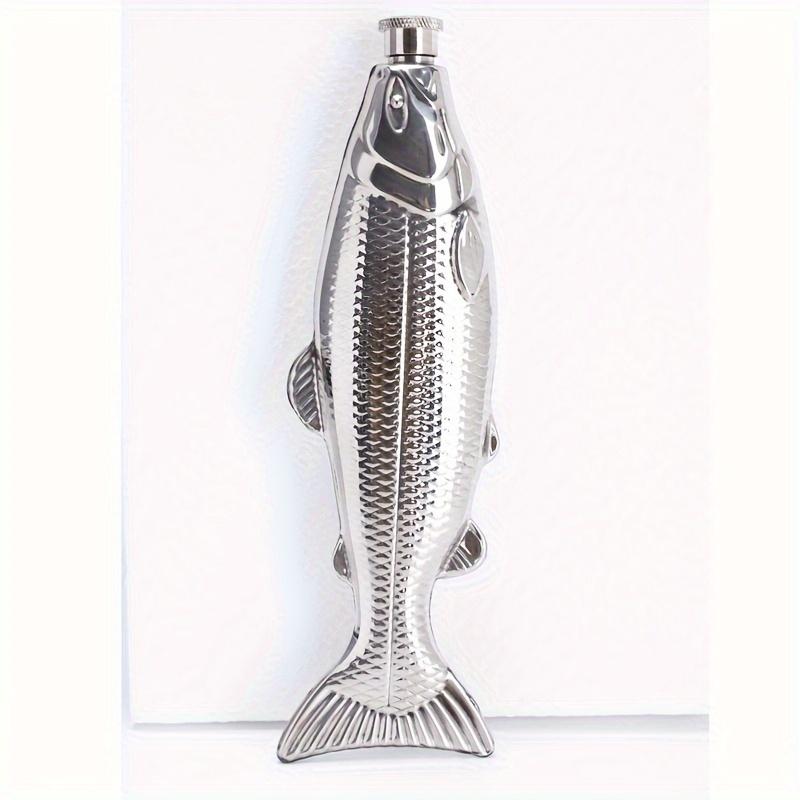1pc Portable Trout-Shaped Wine Flask for Outdoor Camping, 304 Stainless Steel Fish Design Travel Bottle