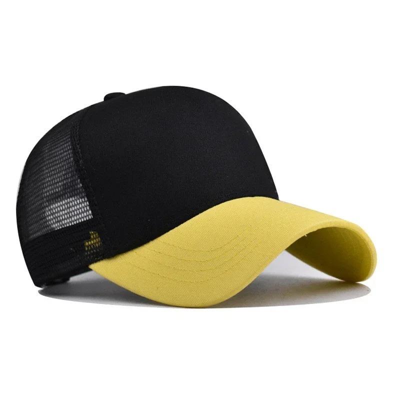 New 5 Pane Mesh Baseball Cap Adult Hip Hop Curved Snapback Hats Summer Sunshade Sun Hat Simple Trucker Advertising Cap