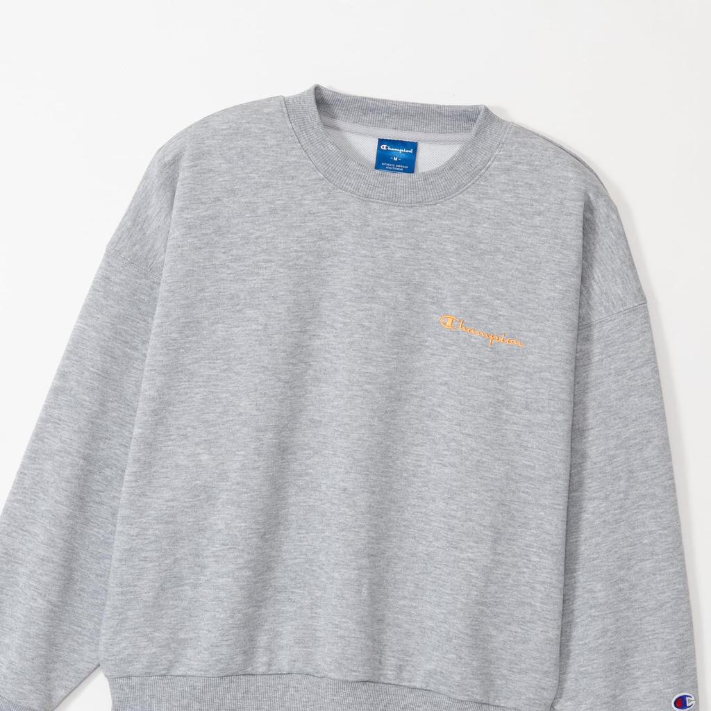 Толстовка с длинным рукавом из хлопкового флиса с надписью и круглым вырезом CWSAS001 Oxford Grey [Champion] 100% женская