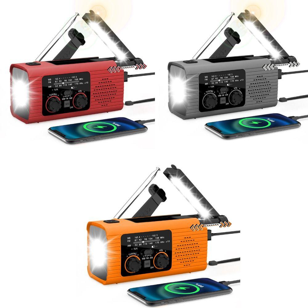 Радио с аккумулятором 4000 мАч, радио с оповещением о погоде, радио с USB-зарядкой, радио с солнечной зарядкой, для чрезвычайных ситуаций