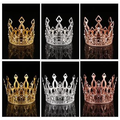 Корона украшение торта золотая детская корона на день рождения головной убор барокко сплав орнамент