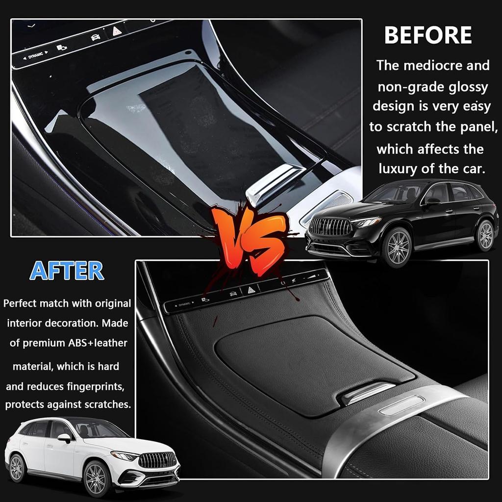 Center Console Gear Shift Panel Protector Cover Silicone Sticker Interior Washable Wrap Kit Fit for Mercedes Benz GLC X254 GLC260 GLC300 GLC300e