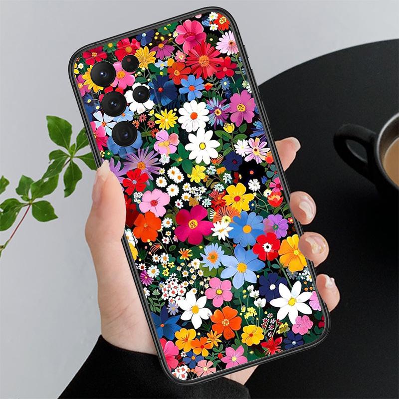 Цветочный Арт Чехол для Телефона Для Samsung Galaxy S26 S25 S24 S23 S22 Ultra S23 S22 S25 Plus S24 FE S26Edge