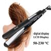 Digital Display Narrow Plywood Electric Hair Straightener with Silver Electroplating Heating Plate