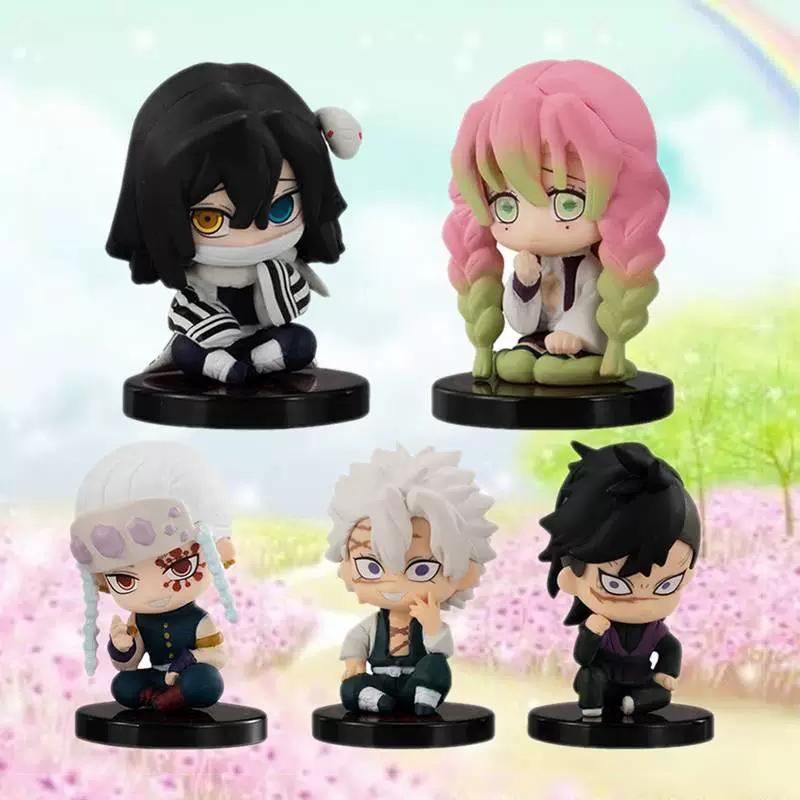 Demon Slayer Chibi-style Sitting Tanjiro And Zenitsu Agatsuma Toy Figurine/car Toy