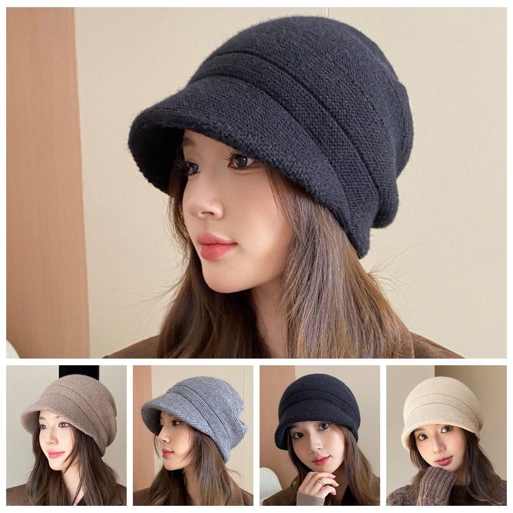 Thickened Slouchy Hat Ear Protection Pile Cap Fashion Knited Beanie Outdoor