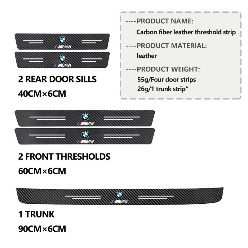 MUSE5 Car Door Carbon Fiber Sill Anti Scratch Protection Strip For BMW M Performance E36 E46 E60 E90 E91 E92 E93 F30 F20