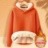 Men Fleece Sweatshirt Thickened Lamb Plush Hooded Pullover Casual Solid Sports Simple Top Long Sleeve Women Clothes Winter Loose