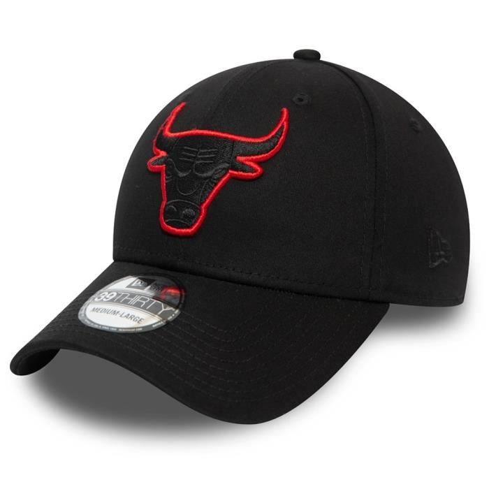 Casquette Stretch New Era 39Thirty - Chicago Bulls - Noir - Sportswear