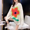 Fashion Loose Pullover Sweater Trend Flower Round Neck Long Sleeve Sweater Women's Clothing