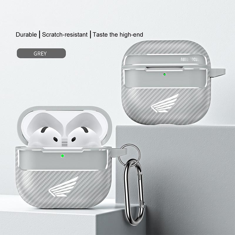 Carbon Fiber Earphone Cover For Case TPU Headphone Funda With keyring Airpods 1/2/3/4/Pro For Honda CB400CB650FCBF CBR25ORR CRF ahl256