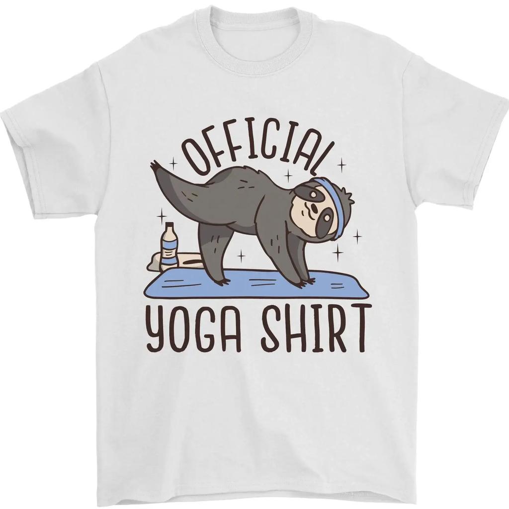 Funny Sloth Yoga Unisexs T Shirt 100 Cotton Vintage Breathable Unisex Stylish Versatile Graphic Homme Slightly Casual Soft