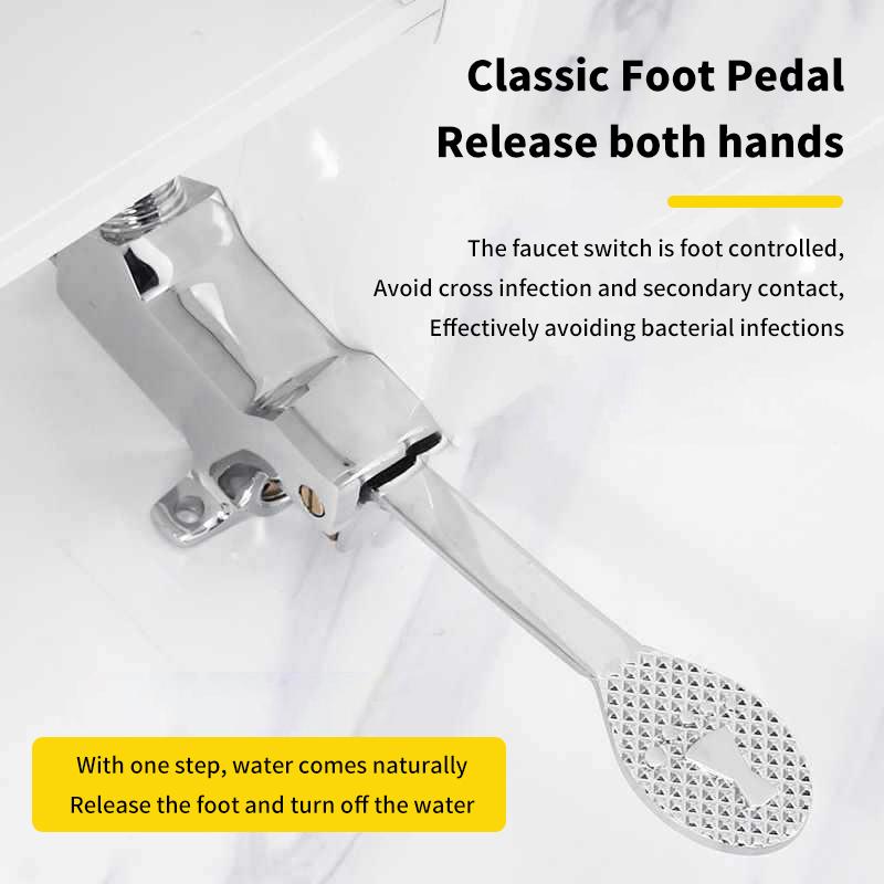 1 шт. медный кран для раковины, напольное крепление, одна педаль для ножного переключателя, больница, медицинская лаборатория, кухонная раковина для ванной комнаты