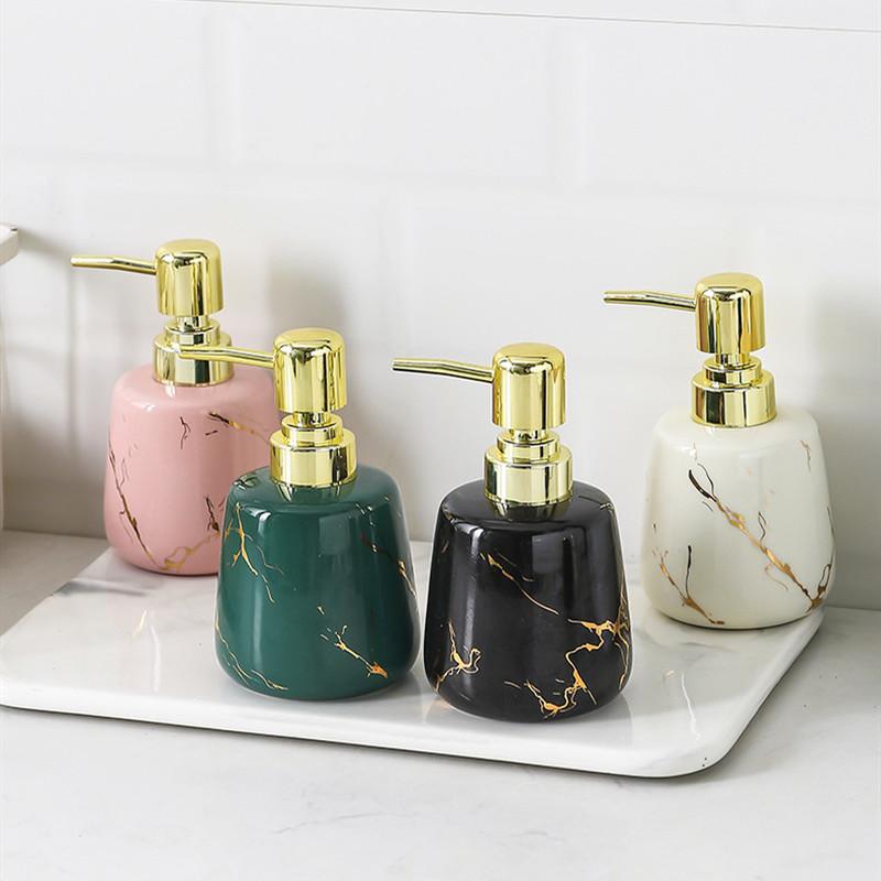 Ceramics Hand Sanitizer Bottle Marbling Lotion Bottle Shower Gel Press The Bottles Bathroom Supplies Hand Soap Dispenser Bottle