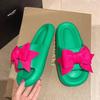 Fashion Cute Bow Slippers for Women Summer Wear Ins Trendy Beach Fairy Style High-end Thick-soled Sandals