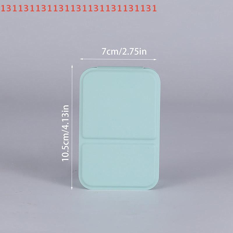 Portable Desktop Mini Foldable Makeup Mirror Solid Color PU Leather Wear-Resistant Compact Handheld Student Cosmetic Mirror