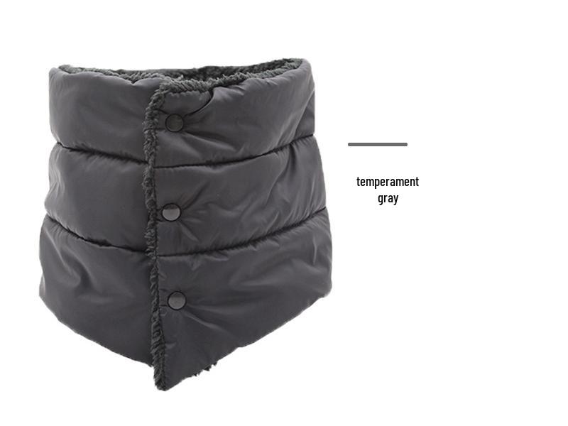 Water-Repellent Warm Plus Velvet Neck Warmer Scarf – Button Style, Solid Color for Autumn/Winter Outdoors