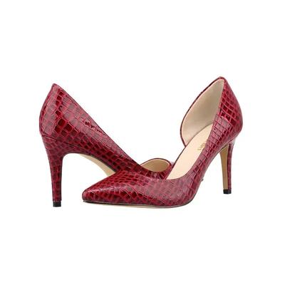 Сексуальные женские туфли-лодочки с крокодиловым узором, туфли-лодочки на шпильке 9 см с острым носком, высокие каблуки, женские повседневные туфли для офиса, вечеринки, свадьбы