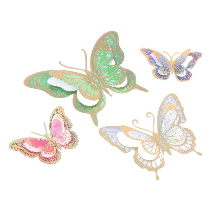 12Pcs Waterproof Butterfly Stickers Self Adhesive Ideal for Scrapbooking and DIY Projects