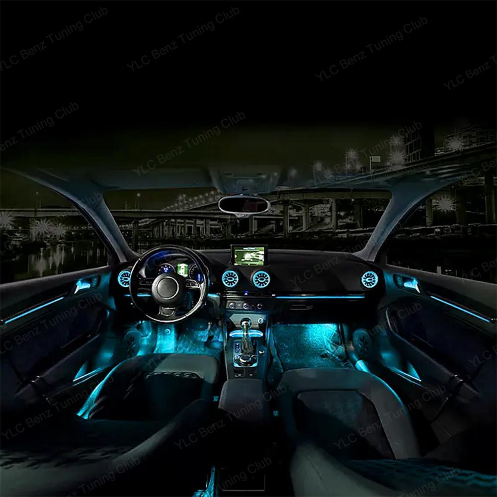 256 Colours LED Air Vents For Q5 A3 S3 RS3 8V 8Y 8P 2004-2020 Car Dashboard Ambient Light Nozzle Refit Air Conditioner Outlet