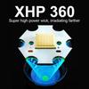 XHP360 Super High Power Flashlight Waterproof Outdoor Flashlight Long Range Zoom Torch Light