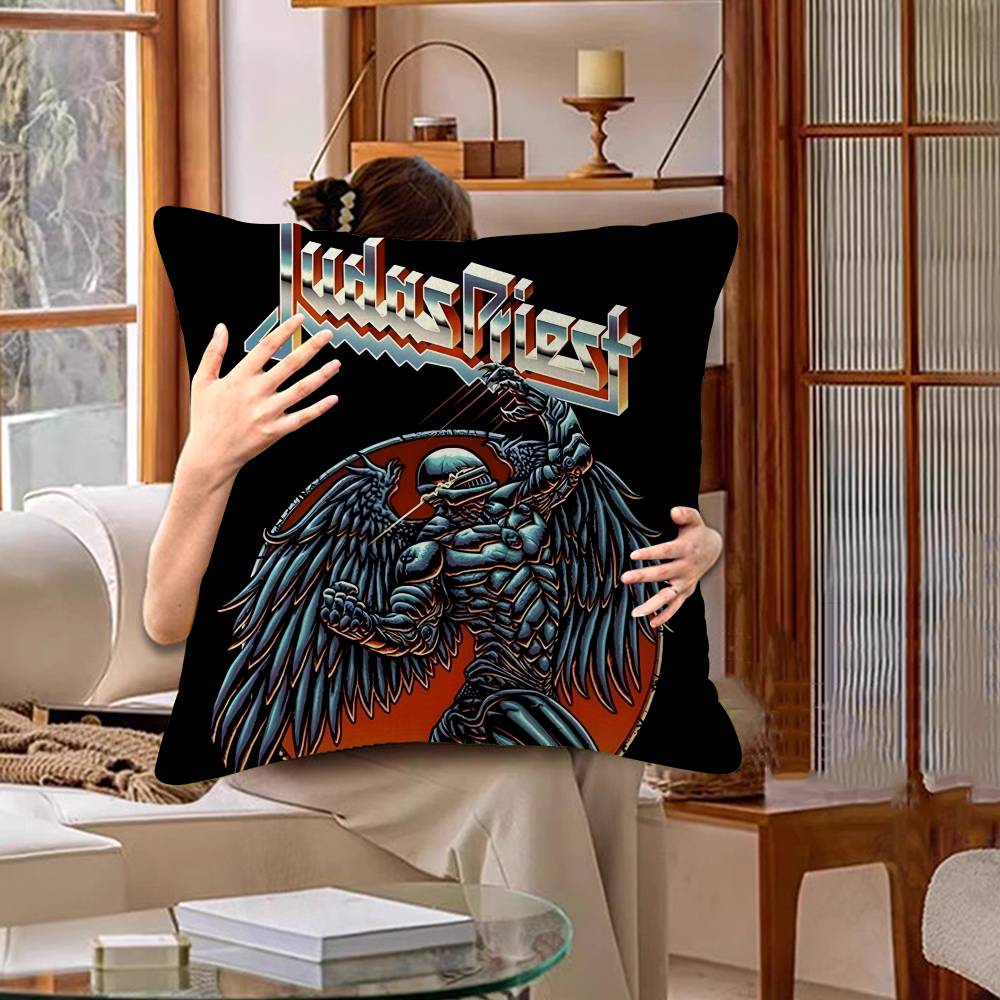Dark Heavy Metal Band J-Judas P-Priest Pillow Gifts Home Office Furnishings Bedroom Sofa Car Cushion Cover Case 45x45cm