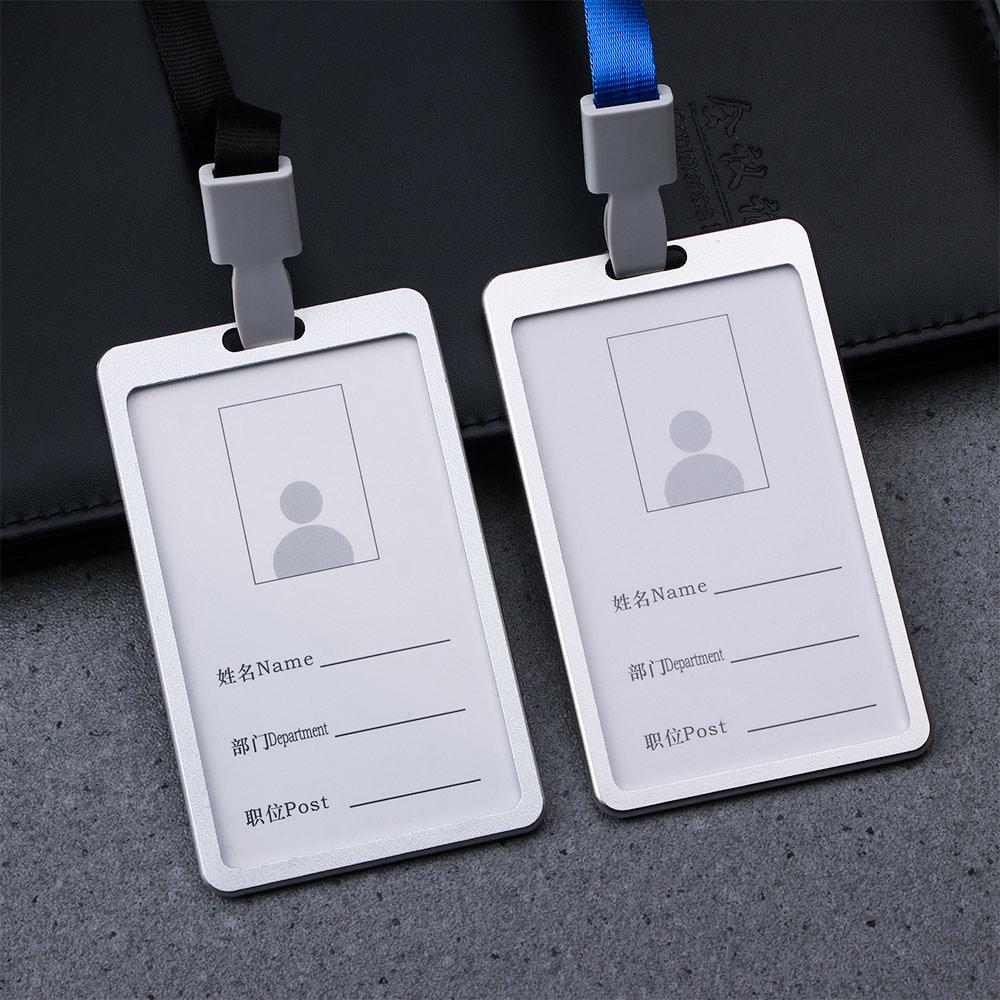 Certificate Security Metal Case Company Business with Lanyard ID Card Holder Pass Tag Work Badge