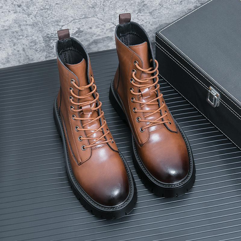 Горячие продажи мужские ботинки из натуральной кожи зимние модные рабочие ботинки офисные мужские деловые ботинки повседневные ботинки для отдыха на природе