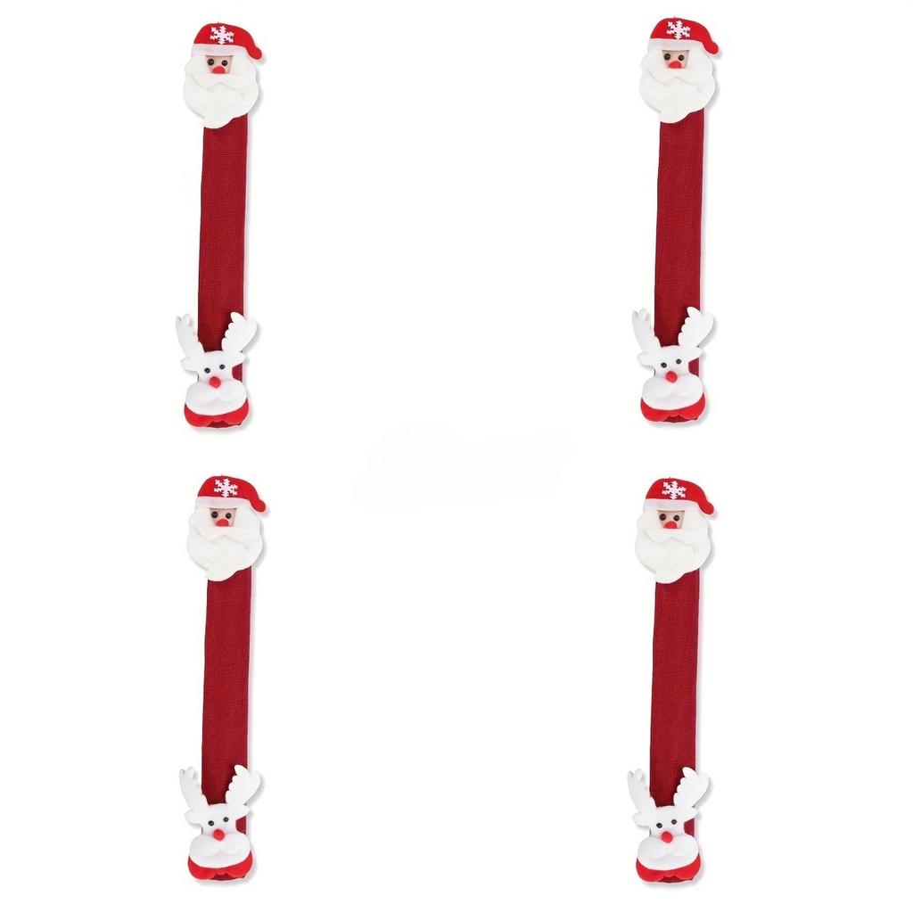 Рождественские чехлы на ручки холодильника Санта Снеговик Кухонные чехлы для приборов Рождественский кухонный декор, Чехлы-протекторы для ручек микроволновой печи