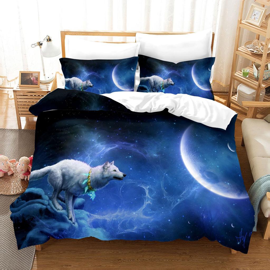 3D Digital Printing Bedding Quilt Set Three-Piece Elephant Animal Cartoon Animation