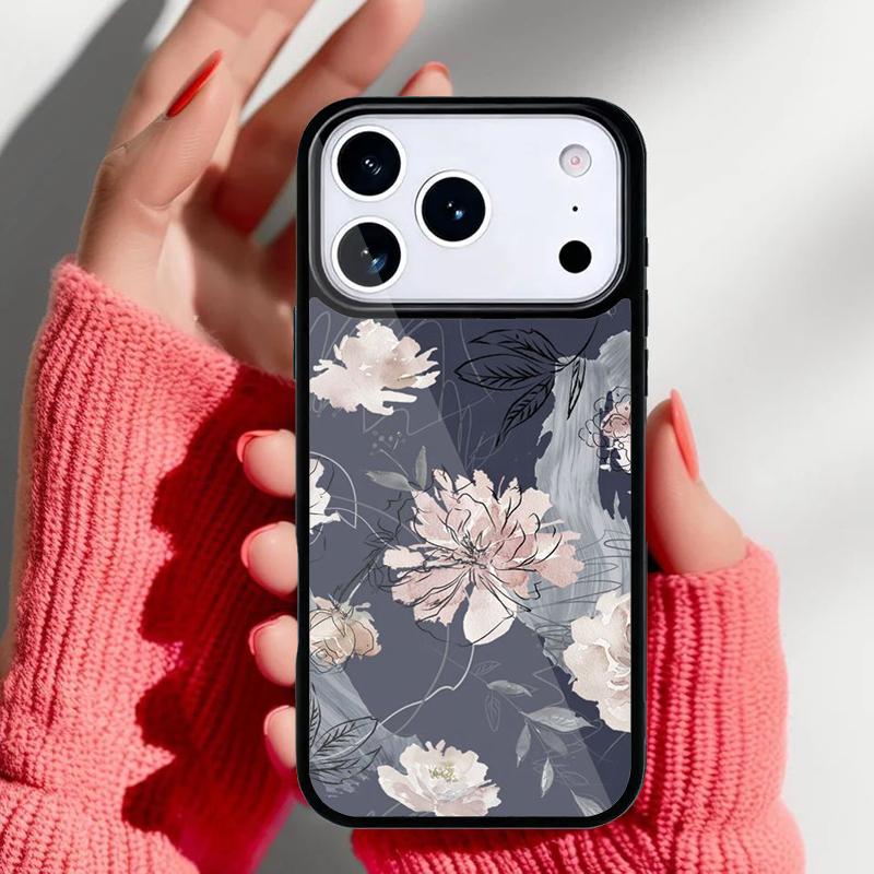 Ретро Цветочные Листья Граффити Чехол для Телефона для iPhone 17 Air 16e 15 14 13 Pro Max Задняя Крышка для 12 11 Pro Coque