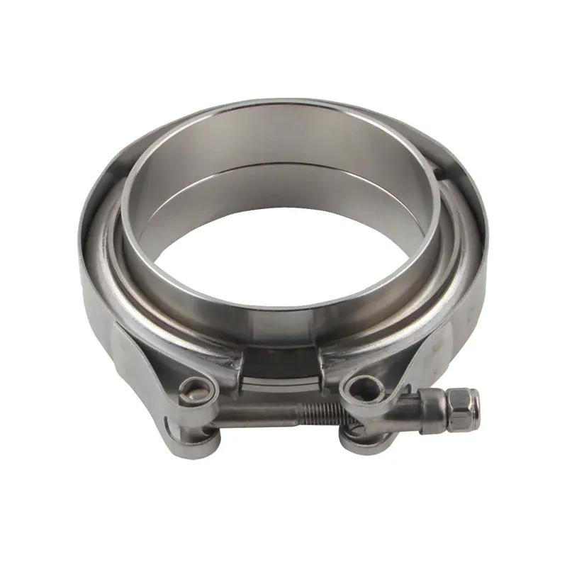 Broyear NEW 2" 2.5" 3" 3.5" 51mm 57mm 63mm 76mm Self Aligning Male/Female V-Band Vband Clamp CNC Stainless Steel Flange Kit