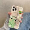 Милый чехол-браслет с 3d лягушкой для Iphone 14 Pro Max 13 12 11, чехол-подставка с рисунком, мягкий чехол из ТПУ для защиты камеры, чехол