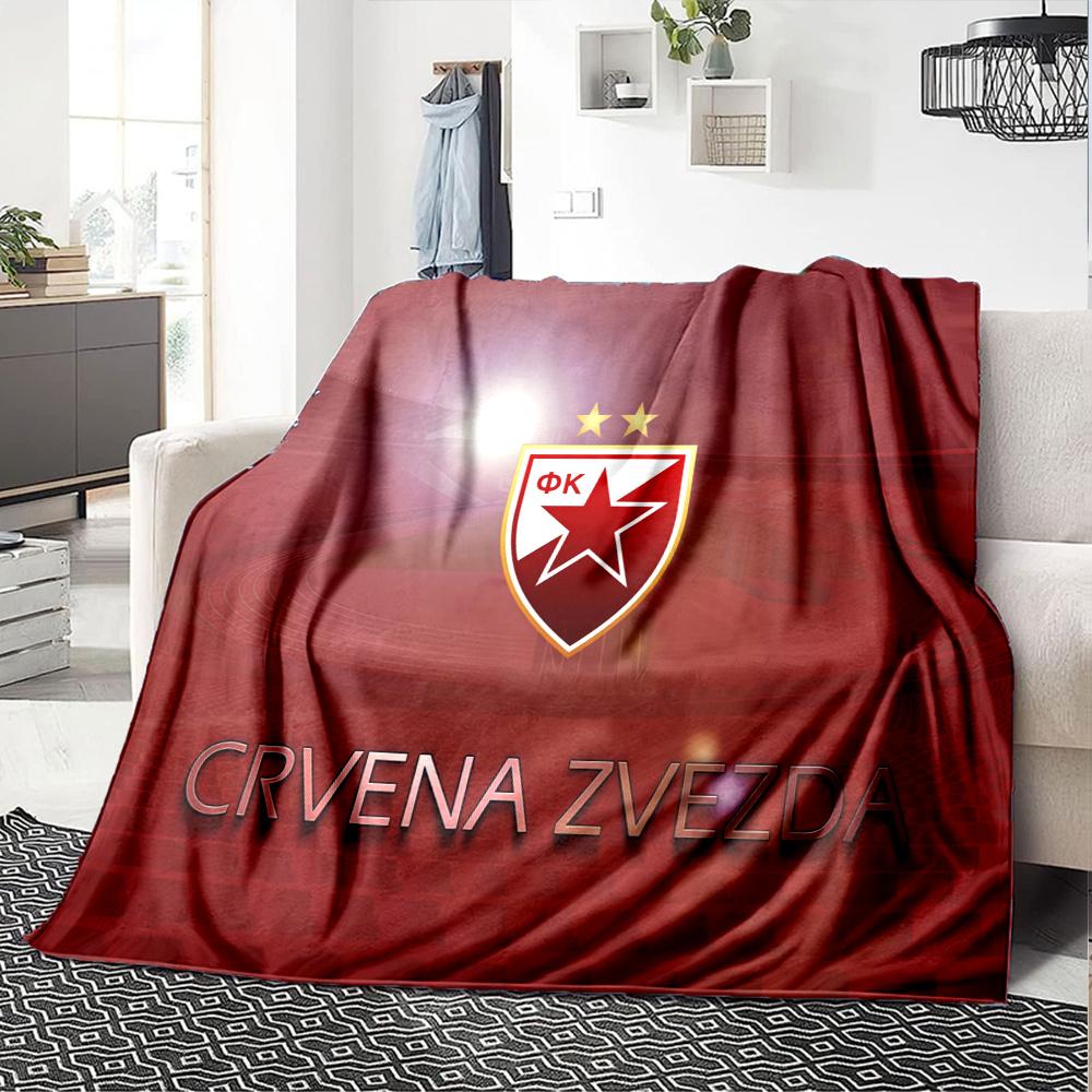 Crvena Zvezda Printed Flannel Blanket, soft throw for bedroom sofa, washable, Christmas present, great gift.