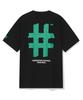 BEENTRILL Зеленая футболка оверсайз с коротким рукавом и хэштегом Green Taping (черный)