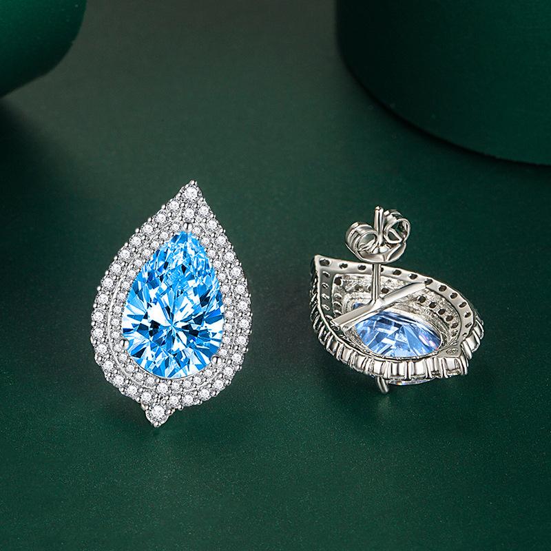 BELLA BOX Серьги-гвоздики S, модные темпераментные серьги-гвоздики с микро-розовыми бриллиантами, серьги-гвоздики с каплями воды и желтыми бриллиантами