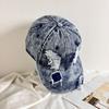 Мужская и женская кепка для пар, защищающая от затенения, модная шляпа, высококачественная модная мужская ретро-кепка из потертого денима с дырками