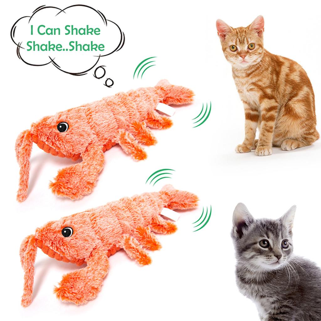 Электрическая игрушка-прыгун для кошек, движущаяся имитация креветок, омаров, электронные плюшевые игрушки для домашних животных, собак, кошек, детская мягкая игрушка в виде животных