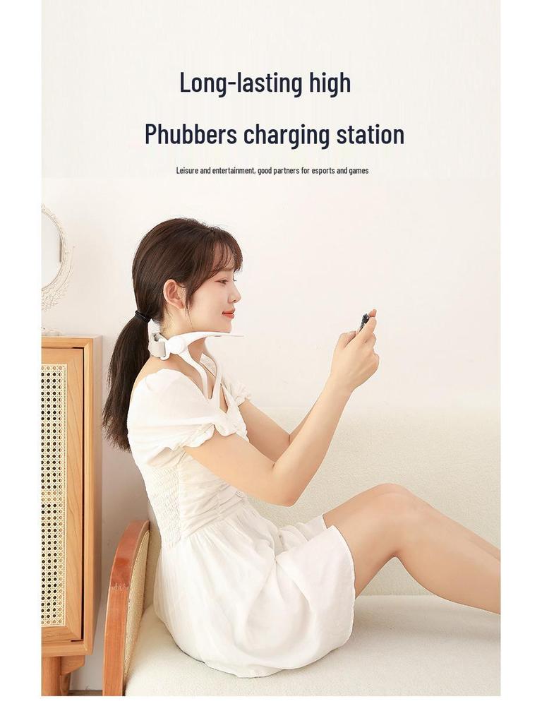 Дышащий белый шейный бандаж: Регулируемая высота, Предотвращение сутулости, Портативная поддержка для складок на шее