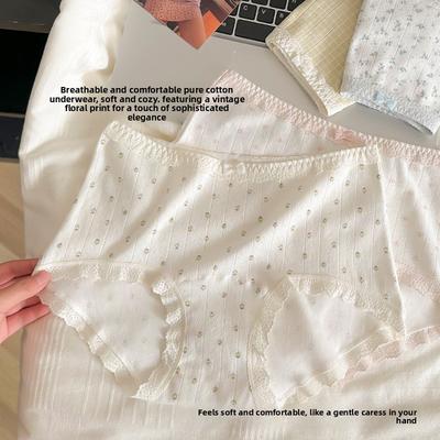 Женские трусы больших размеров из хлопка с милым пуделем, дышащие, против опозданий