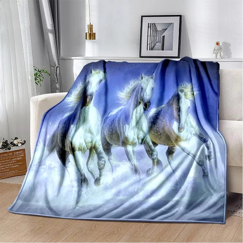 Одеяло с изображением лошади Pentium Gallant Steed, мягкое одеяло для дома, спальни, кровати, дивана, пикника, путешествия, офиса, детское одеяло
