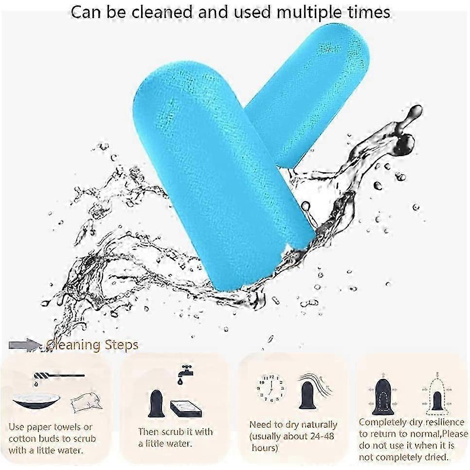 Soft Foam Earplugs, 38dB Highest SNR, 60 Pairs Comfortable Reusable Earplugs for Sleeping, Snoring, Studying (Blue)