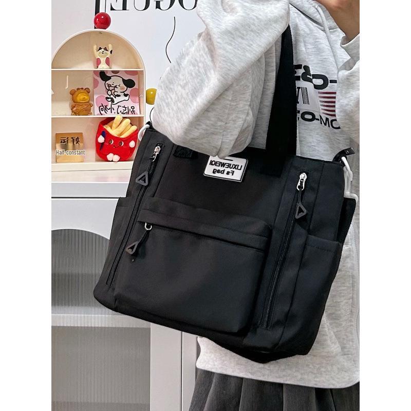 Кремовая сумка-тоут кроссбоди для поездок на работу - Большая вместимость, Универсальная, Сумка на одно плечо для студентов